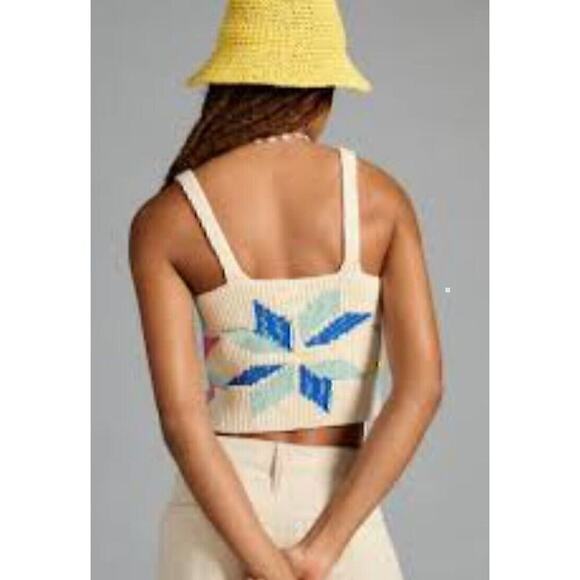 MOTHER Varsity Cropped Sweater Vest Designer Knit S Small - Picture 3 of 10